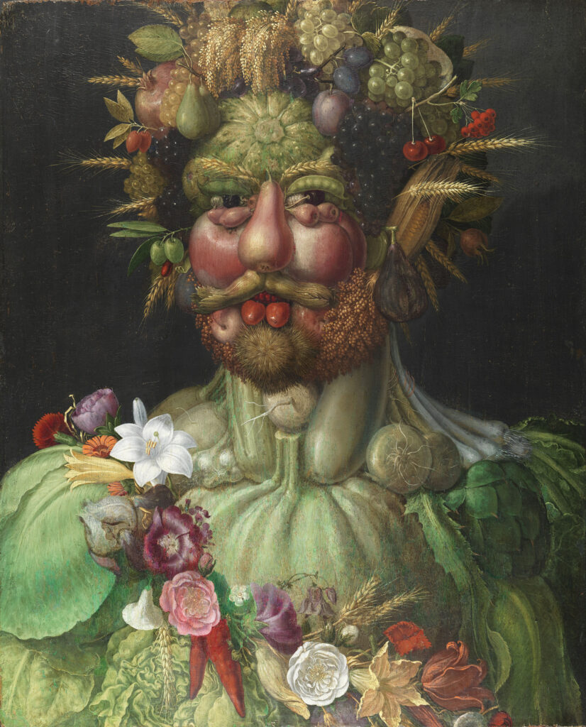 Giuseppe Arcimboldo (Italian, 1527–1593), Rudolf II of Habsburg as Vertumnus, 1590, oil on panel. 27 1/2 × 22 13/16 (70 × 58 cm). Skokloster Castle, acc. no. SKO 11615