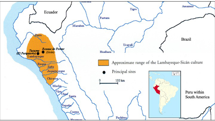 Map showing approximate locations of major archaoelogical traditions in