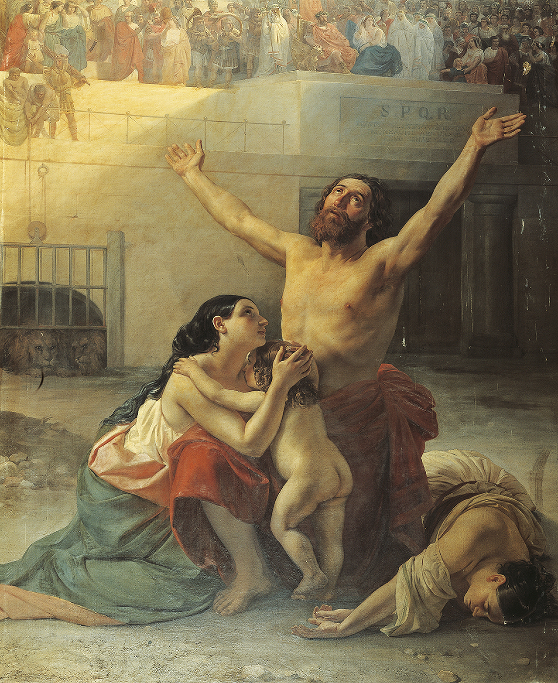 Agostino Caironi (Italian, 1820–1907), Famiglia di Cristiani, 1852, oil on canvas, 175.5 × 236.2 cm. Accademia di Belle Arti di Brera, Milan, acc. no. 1980,58