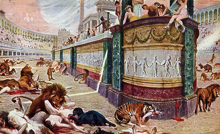 Jan Styka (Polish, 1858–1925), Bloodthirsty Games in the Arena [illustration for the novel Quo Vadis] (Paris: Flammarion, 1904)