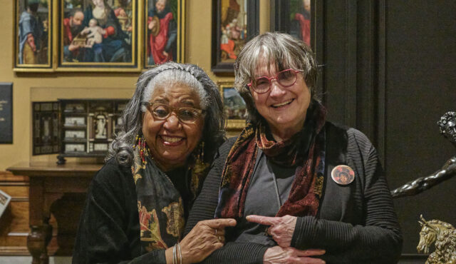 Leslie King-Hammond and Joaneath Spicer in the Chamber of Wonders, the Walters Art Museum, 2024