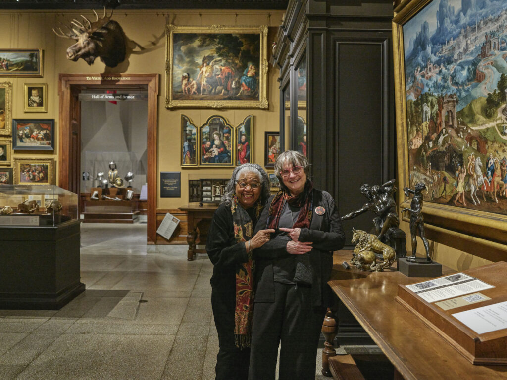 Leslie King-Hammond and Joaneath Spicer in the Chamber of Wonders, the Walters Art Museum, 2024