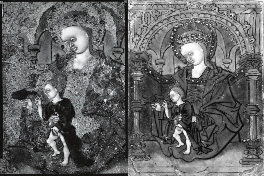 Detail of Renaissance enamel plaque