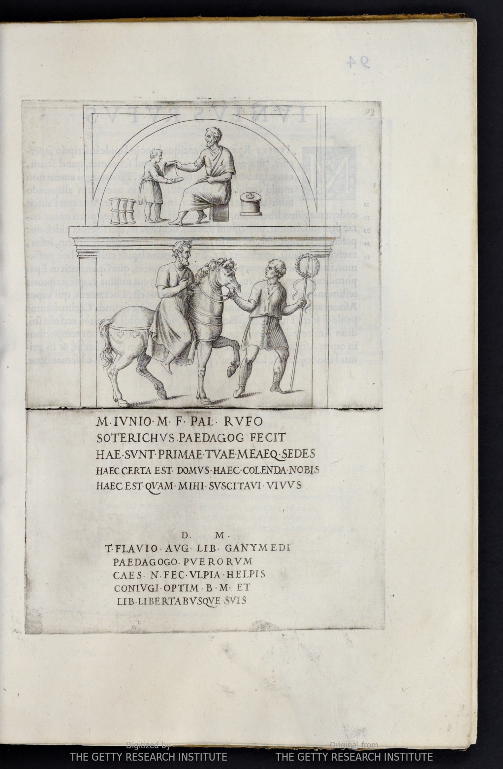 A sixteenth-century record of the Altar Dedicated to M. Iunius Rufus by his Tutor Soterichus, now Walters Art Museum acc. no. 23.18, from Fulvio Orsini, Imagines et elogia virorum illustrium et eruditor ex antiquis lapidibus et nomismatibus (Rome: Ant. Lafrerij formeis, 1570), 93