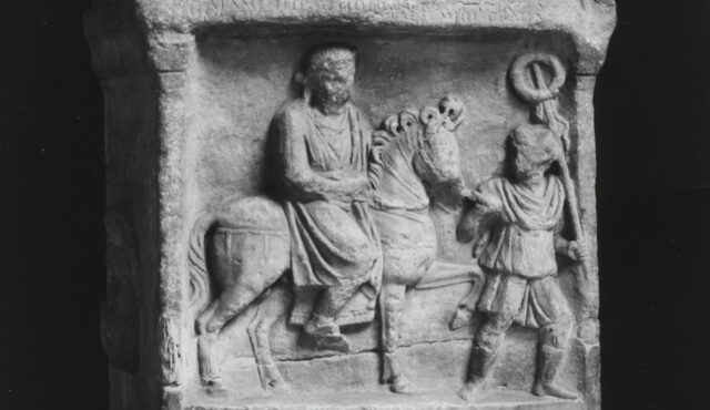 Unidentified Roman sculptor, Altar Dedicated to M. Iunius Rufus by his Tutor Soterichus, Italy (Rome), 2nd century CE, marble, size when acquired: 37 1/2 × 22 1/4 × 18 in. (95.3 × 56.5 × 45.7 cm). The Walters Art Museum, Baltimore, acquired by Henry Walters with the Massarenti Collection, 1902, acc. no. 23.18